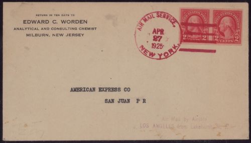 Zeppelin Brief LZ 126 (ZR3) Lakehurst-Mayaguez (Porto Rico) Sieger 20 T