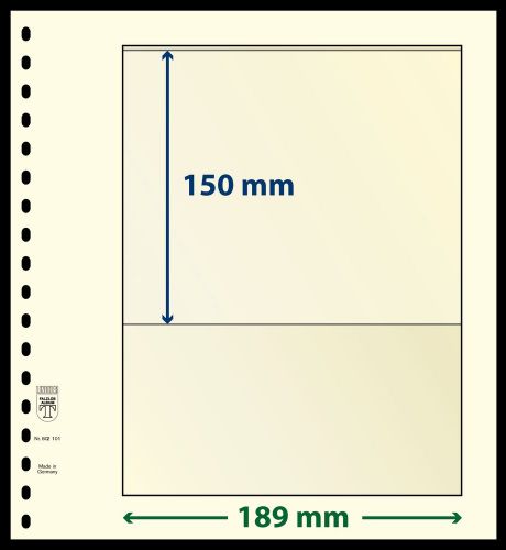 10 LINDNER-T Blanko-Blätter mit einer Tasche: 150 mm