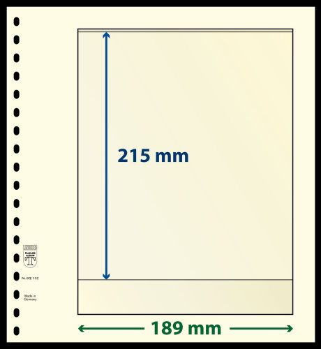 10 LINDNER-T Blanko-Blätter mit einer Tasche: 215 mm