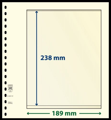 10 LINDNER-T Blanko-Blätter mit einer Tasche: 238 mm