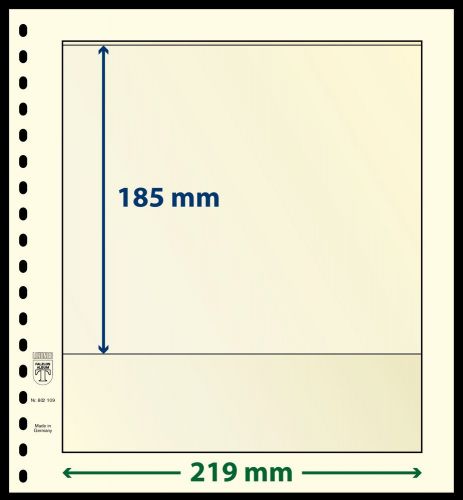 10 LINDNER-T Blanko-Blätter mit einer Tasche: 185 mm