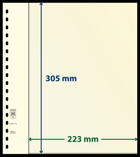 10 LINDNER-T Blanko-Blätter mit einer Tasche: 305 mm