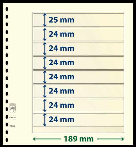 10 LINDNER-T Blanko-Blätter mit 8 Streifen