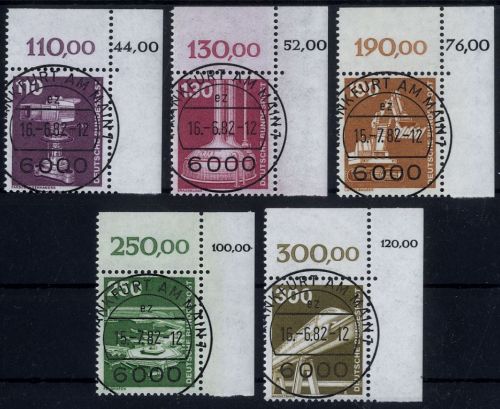 BRD / Bund 1134-1138 KBWZ Eckrand Ecke ESST Frankfurt - Industrie & Technik