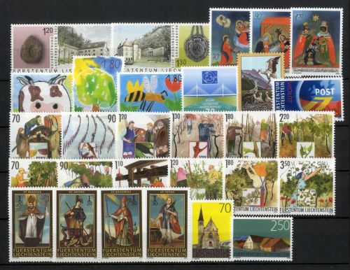 LIECHTENSTEIN LT Jahrgang 2003 postfrisch komplett inkl. Blocks + Selbstklebende