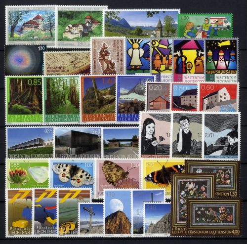 LIECHTENSTEIN LT Jahrgang 2009 postfrisch komplett inkl. Blocks + Selbstklebende