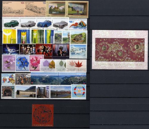 LIECHTENSTEIN LT Jahrgang 2013 postfrisch komplett inkl. Blocks + Selbstklebende