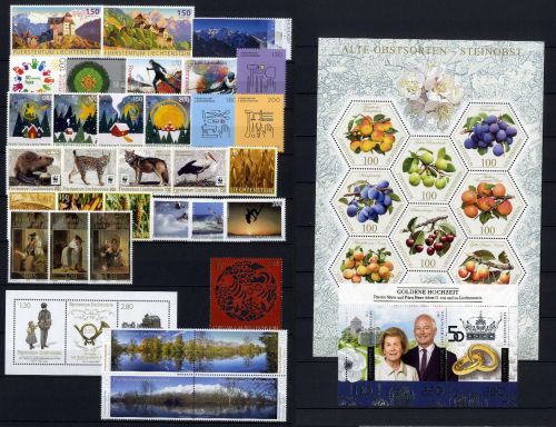 LIECHTENSTEIN LT Jahrgang 2017 postfrisch komplett inkl. Blocks + Selbstklebende