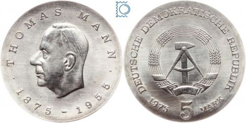 DDR 5 Mark 1975 - Thomas Mann - stempelglanz - J.1556