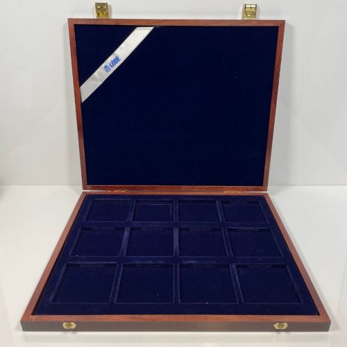 Münzkassette Münzenbox Schatulle Münzen Aufbewahrung Holzkassette für 12 Münzen.