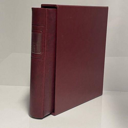 LINDNER 1103Y ETB / Postkarten Album Ringbinder mit Kassette 810CY Weinrot