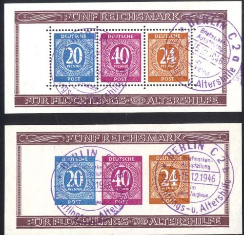 Alliierte Besetzung Gemeinschaftsaugaben Block 12 A+ B gestempelt geprüft Schlegel BPP