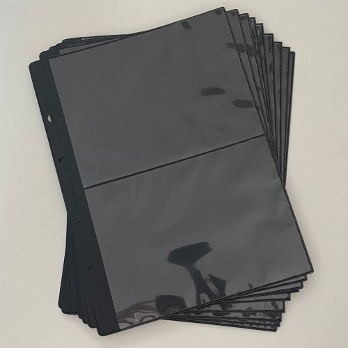 PHILSWISS KRAUSE - 10 schwarze, geteilte Hülle für Briefe oder Postkarten