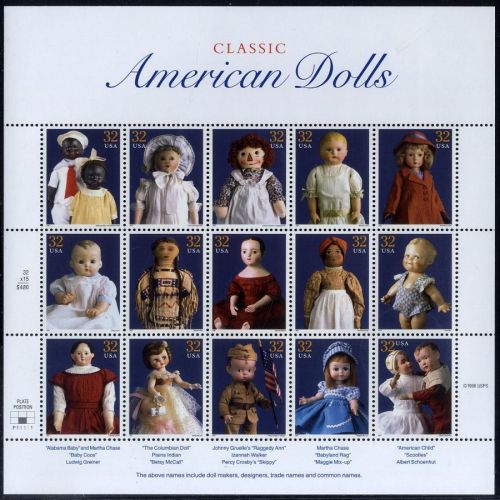USA 1997 - Zusammendruck Bogen MiNr. 2857-2871 postfrisch - American Dolls / Puppen