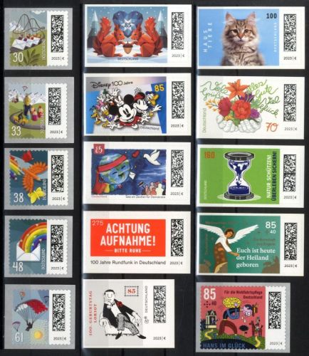 BRD / BUND 2023 selbstklebende Briefmarken postfrisch komplett