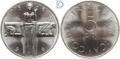 SCHWEIZ 5 Franken 1963 - 100 Jahre Internationales Rotes Kreuz