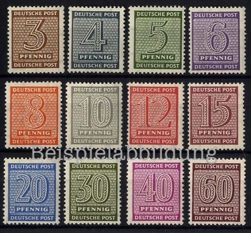 SBZ, Michel Nr. 126-137 X tadellos postfrisch - Ziffern WZ Stufen fallend
