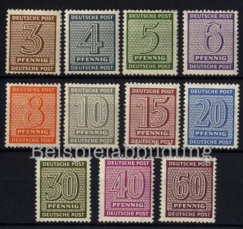 SBZ, Michel Nr. 126-137 Y tadellos postfrisch - Ziffern WZ Stufen steigend