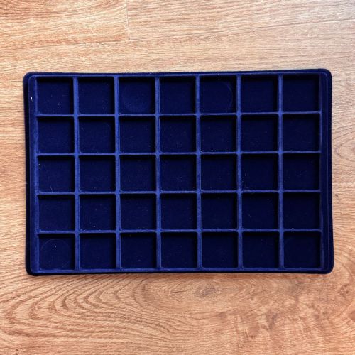 MÜNZTABLEAU Einsätze Blau - 5 x 7 Felder = 35 Steckplätze - gebraucht