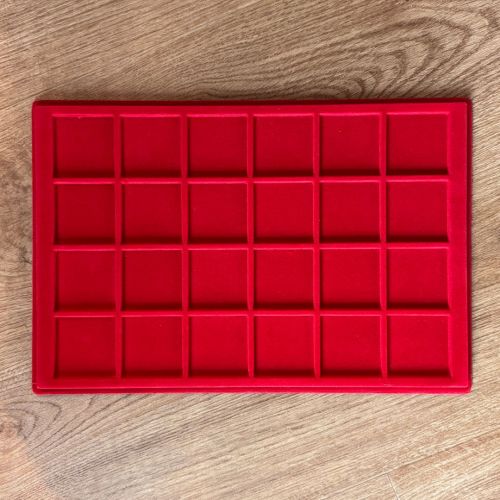 MÜNZTABLEAU Einsätze Rot - 4 x 6 Felder = 24 Steckplätze - gebraucht