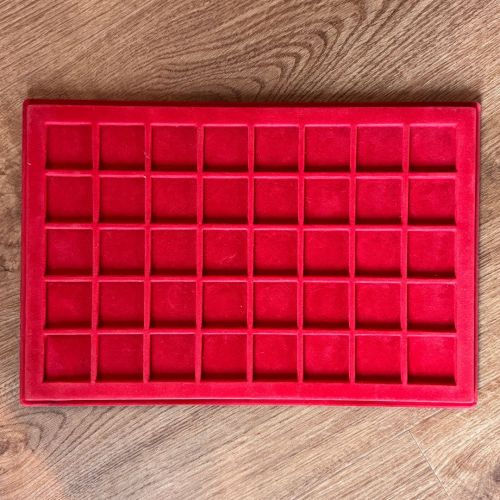 MÜNZTABLEAU Einsätze Rot - 5 x 8 Felder = 40 Steckplätze - gebraucht