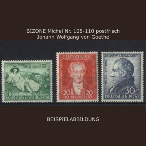 Bizone, Michel Nr. 108-110 postfrisch - 200. Geburtstag Goethe
