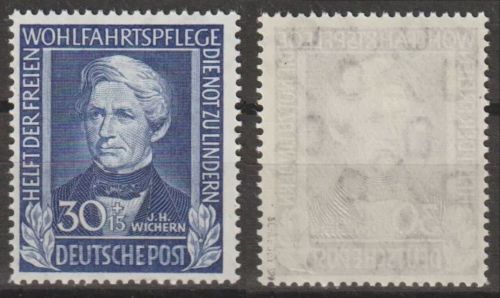 Bund, Michel Nr. 120 postfrisch, tiefst geprüft Schlegel - 30+15 Pf. Wichern
