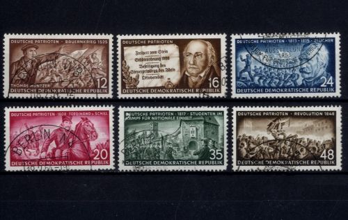 DDR, MiNr. 398-403 gestempelt - Deutsche Patrioten