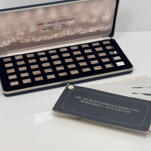 50x 2g SILBERBARREN - Sammlung berühmter Flugzeuge - 925 Silber + Infobroschüre