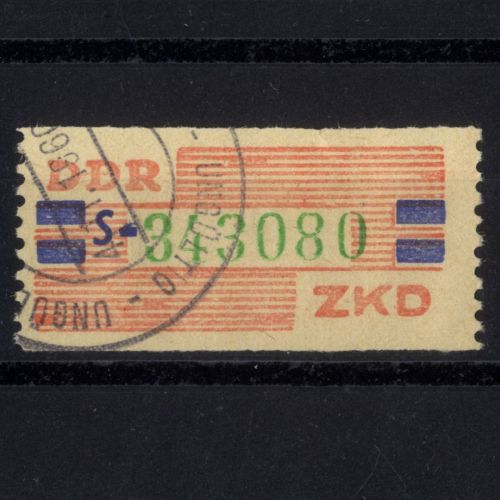 DDR Dienstmarken B - ZKD Wertstreifen Billets 27 gestempelt - S = Schwerin