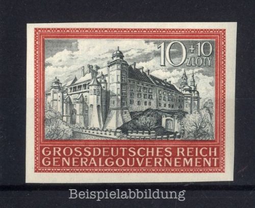 Generalgouvernement 1944 Burg von Krakau, 125 U postfrisch ungezähnt