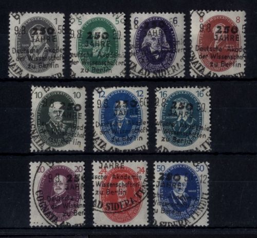 DDR, MiNr. 261-270 gestempelt Vollstempel SST - Akademie der Wissenschaft
