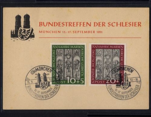 Bund MiNr. 139-140 gestempelt SST München Schlesiertreffen 1951