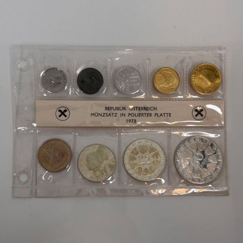 Österreich 1973 KMS PP Proof Satz | 2 Groschen bis 50 Schilling