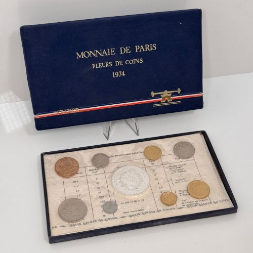 FRANKREICH Monnaie de Paris KMS - Fleurs de Coins 1974 - 1 cent - 50 Francs