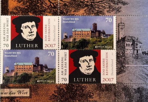Bund 3300/3310 Zusammendruck postfrisch - Luther / Wartburg, Eisenach