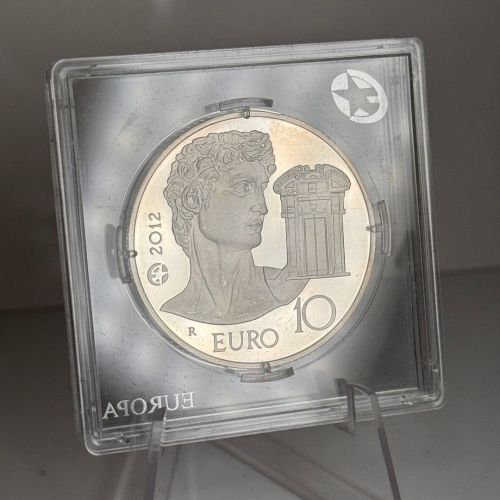 ITALIEN 10 Euro 2012 Silber - Michelangelo Europastern - PP in Kapsel