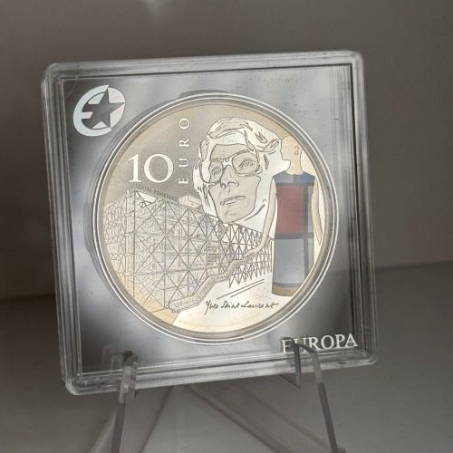 FRANKREICH 10 Euro 2016 Silber - Yves Saint Laurent Europastern - PP in Kapsel