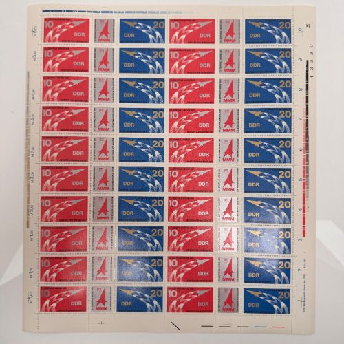 DDR, MiNr. 2268-2269 DV DWD I Zähnung L kompletter Bogen FNr. I postfrisch Druckvermerk