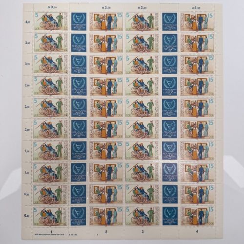 DDR, MiNr. 2621-2622 DV DWD 4 Zähnung A Bogen Zusammendruck FNr. 4 postfrisch Druckvermerk