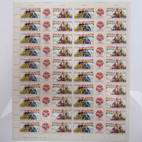 DDR, MiNr. 2959-2960 DV DWD 4 kompletter Bogen FNr. 4 postfrisch Druckvermerk
