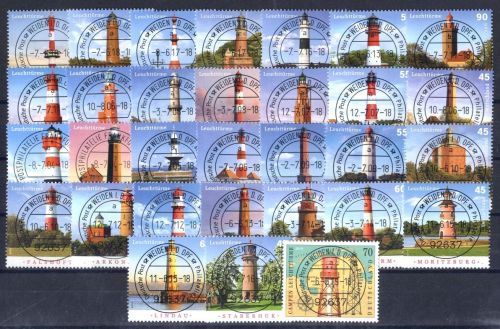 BRD / Bund - Leuchttürme 2004-2019 gestempelt komplett
