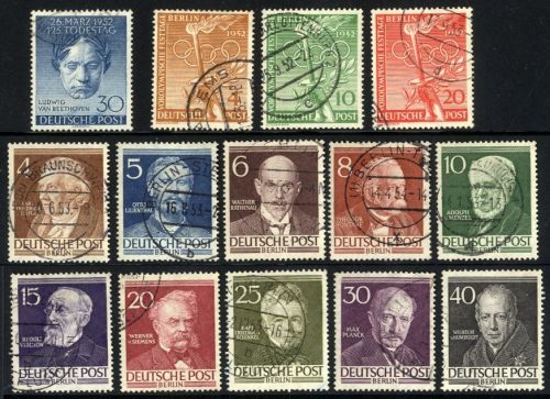 Berlin Jahrgang 1952 gestempelt komplett, 87, 88-90, 91-100