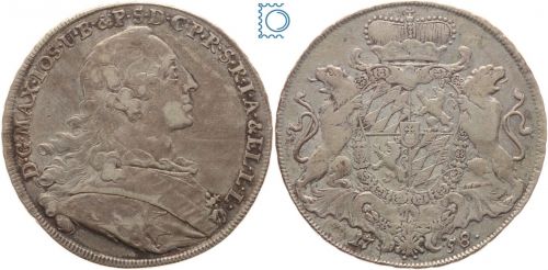 Bayern, Maximilian III. Joseph, Taler 1758, Wappentaler, Silber