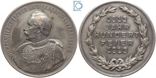 Preussen Silbermedaille 1913, auf die Jahrhundertfeier der Völkerschlacht