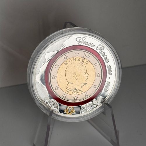 Monaco 2017 2 Euro st - Gracia Patria in Polymerring - in Kapsel
