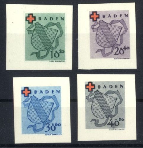 Französische Zone, Baden Nr. 42-45 B postfrisch aus Block 3