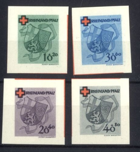 Französische Zone, Rheinland Pfalz Nr. 42-45 A postfrisch aus Block 1