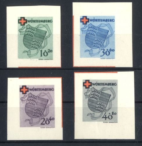 Französische Zone, Württemberg Nr. 40-43 B postfrisch aus Block 1