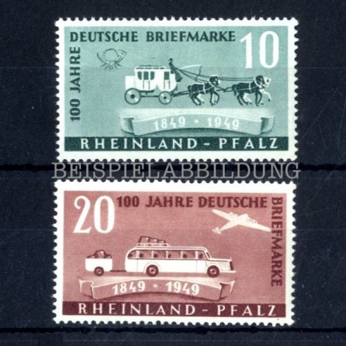 Französische Zone, Rheinland Pfalz Michel Nr. 49-50 postfrisch - 100 Jahre Deutsche Briefmarken
